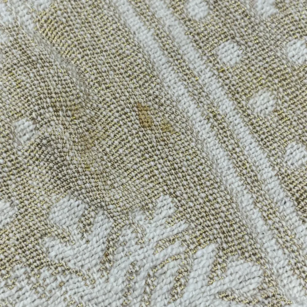 Set Of Six Cream Gold Snowflake Table Decor Holiday Winter Placemats
